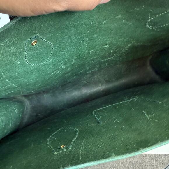 The Cambridge Satchel Company Tote Bag Leather in Racing Green Gold “AK” - Picture 8 of 13